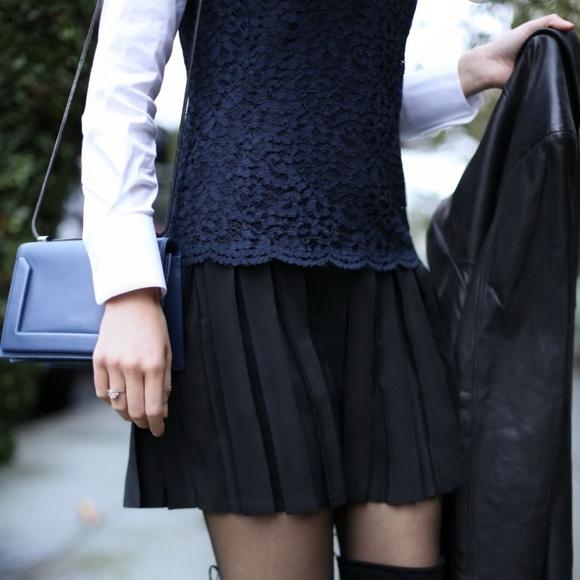 Rebecca Taylor Sleeveless Lace Miz Pleat Dress - Picture 2 of 16